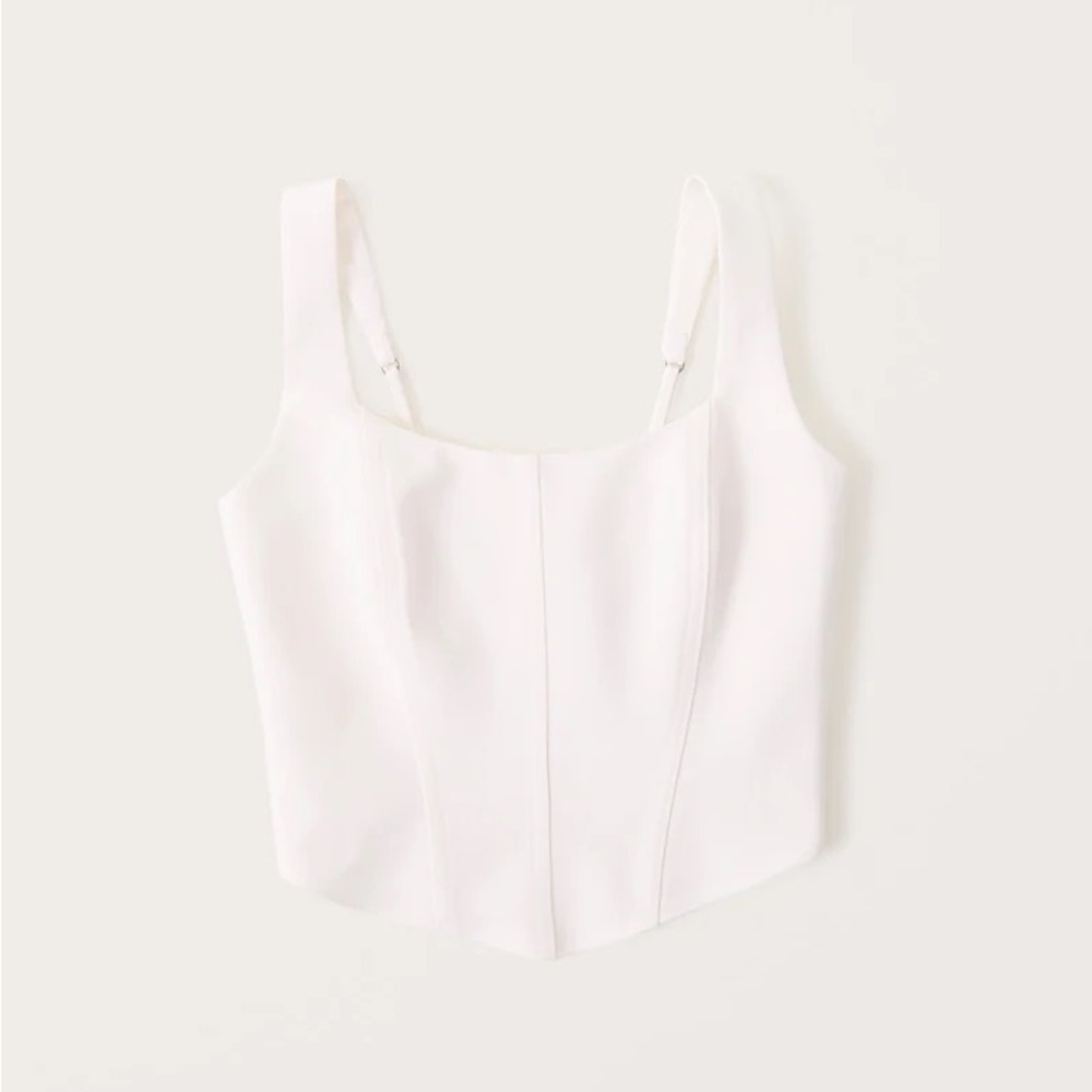 NWOT - Abercrombie Cropped Scoopneck Corset Top - White - Never Worn